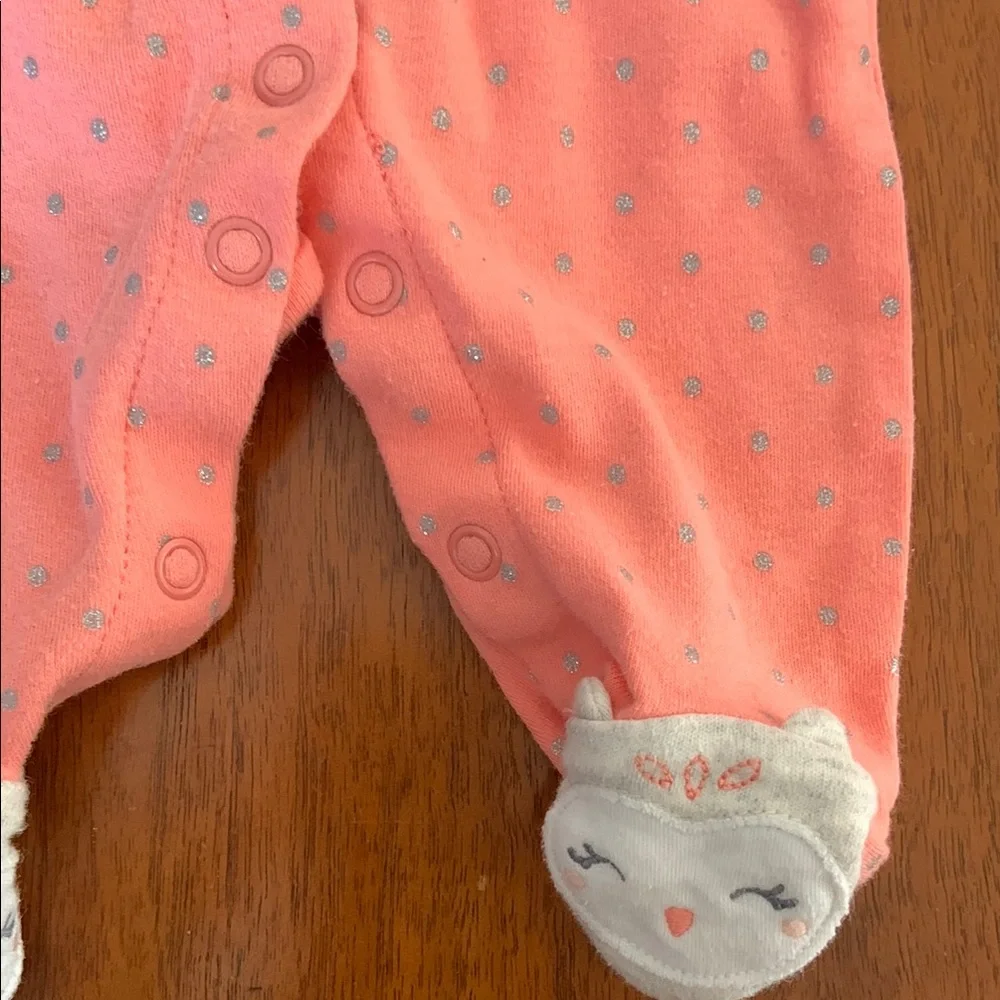 🍊5/$25 Carters Newborn Bright Pink Footies - Picture 2 of 7